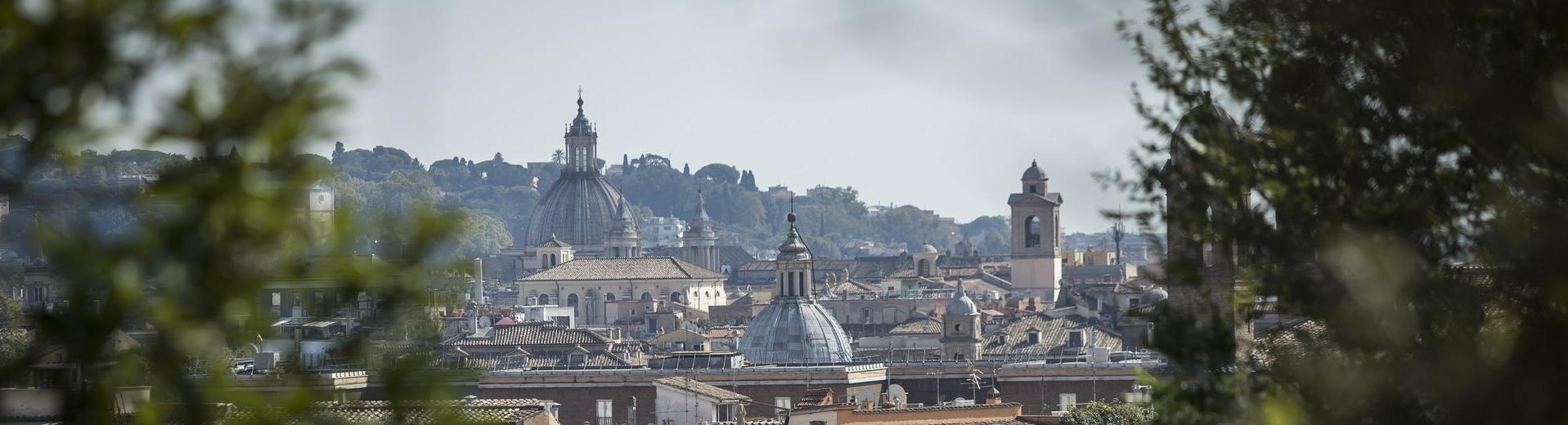 A view of city rooftops in Italy.