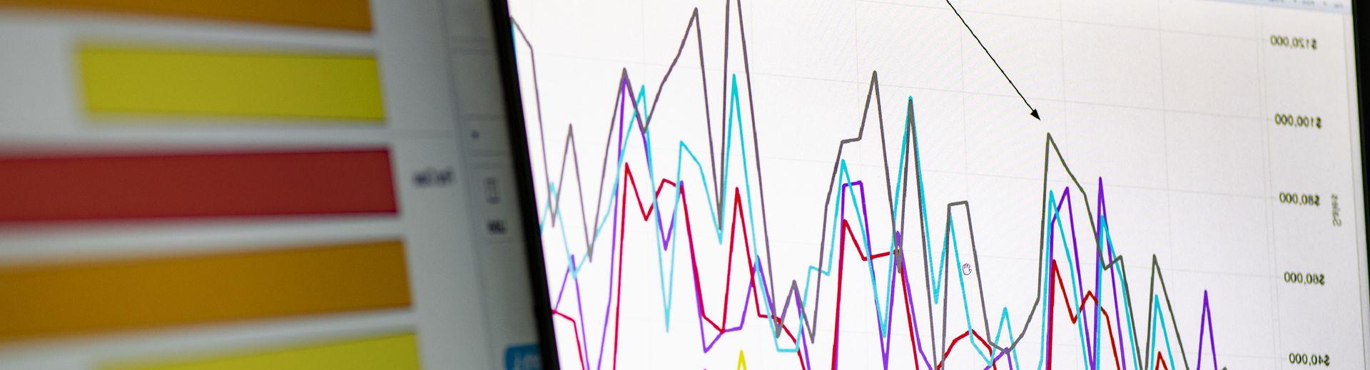 Two screens show different types of data.