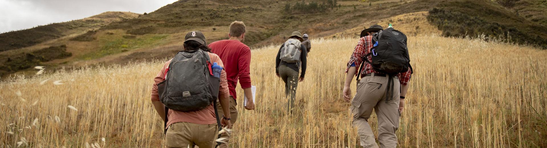 College of Liberal 艺术 students hiking in Latin America