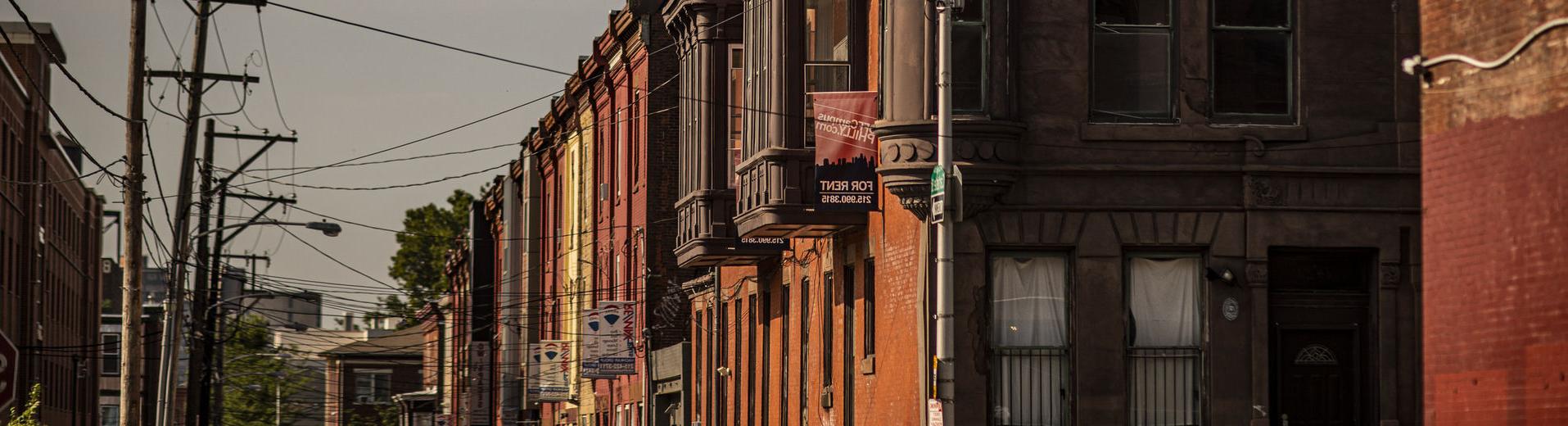 image of North Philadelphia row homes.